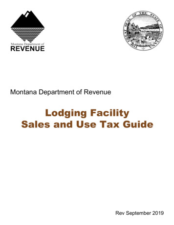 Lodging Facility Sales And Use Tax Guide - Montana Department Of Revenue
