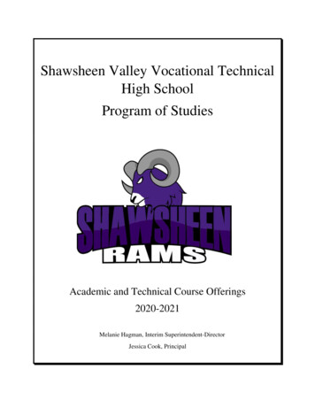 Shawsheen Valley Vocational Technical High School Program Of Studies