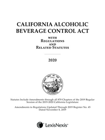 California Alcoholic Beverage Control Act
