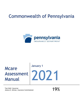 January 1 2021 - Pennsylvania Insurance Department