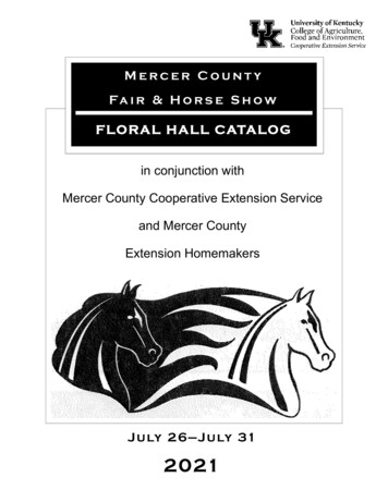 Mercer County Fair & Horse Show FLORAL HALL CATALOG