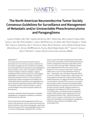 The North American Neuroendocrine Tumor Society Consensus . - NANETS