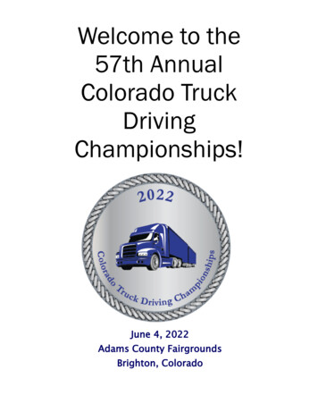 Welcome To The 57th Annual Colorado Truck Driving Championships!
