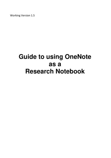 Guide To Using OneNote As A Research Notebook - University Of Glasgow