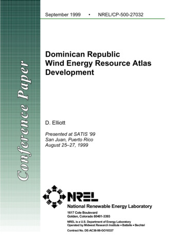 Dominican Republic Wind Energy Resource Atlas Development