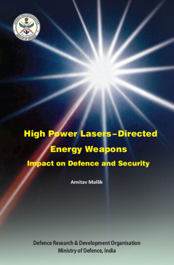 High Power Lasers-Directed Energy Weapons - DRDO