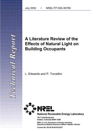 A Literature Review Of The Effects Of Natural Light On Building . - NREL