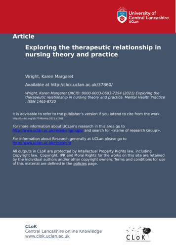 Article Exploring The Therapeutic Relationship In Nursing Theory And .