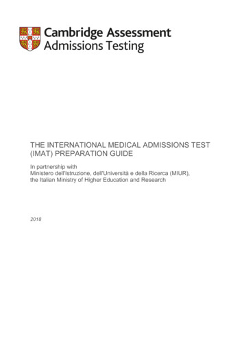 IMAT Preparation Guide - Cambridge Assessment Admissions Testing