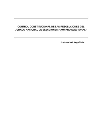 Control Constitucional De Las Resoluciones Del Jurado Nacional . - Pucp