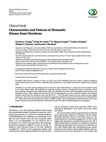 Clinical Study Characteristics And Patterns Of Metastatic Disease From .