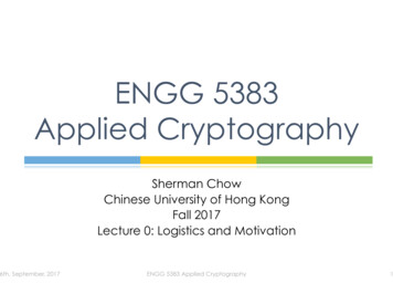 ENGG 5383 Applied Cryptography - CUHK