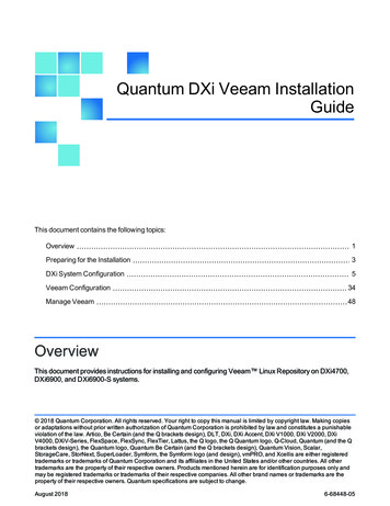 Quantum DXi Veeam Installation Guide