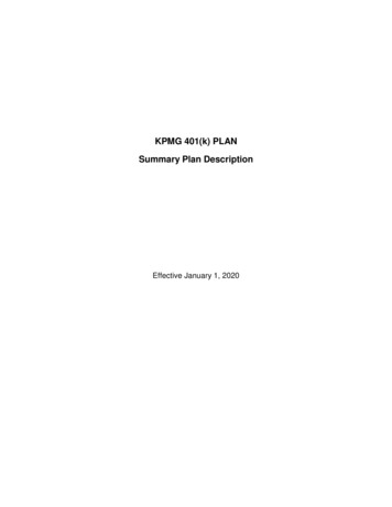 KPMG 401(k) PLAN Summary Plan Description