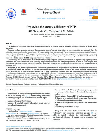 Improving The Energy Efficiency Of NPP - Cyberleninka 