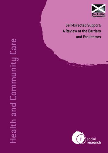 Self-Directed Support: A Review Of The Barriers And Facilitators