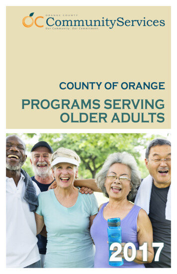 County Of Orange Programs Serving Older Adults