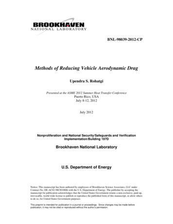 Methods Of Reducing Vehicle Aerodynamic Drag
