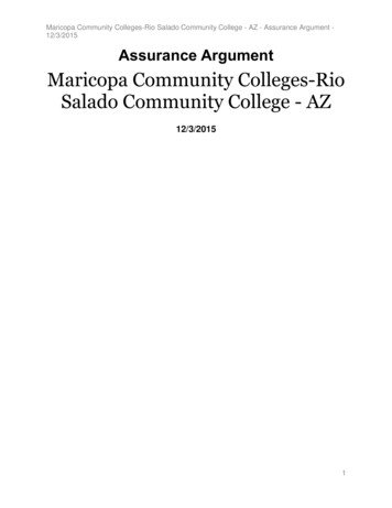 Assurance Argument Maricopa Community Colleges-Rio Salado Community .