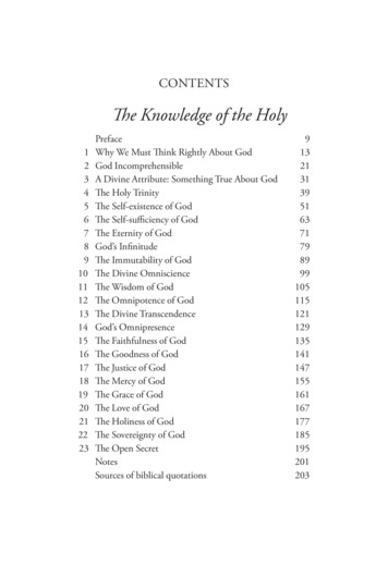 The Knowledge Of The Holy - Moody Publishers