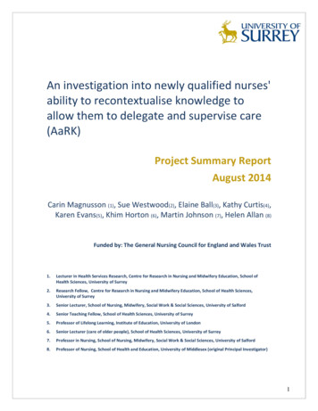 An Investigation Into Newly Qualified Nurses' Ability To .