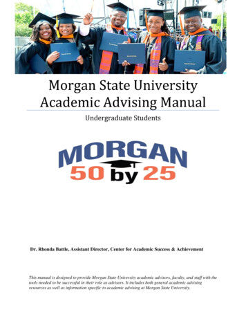 Morgan State University Academic Advising Manual