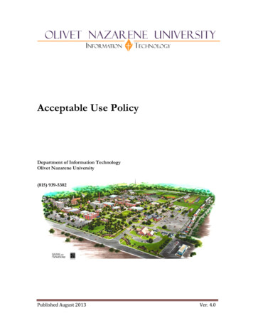Acceptable Use Policy - Olivet Nazarene University