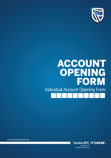 INDIVIDUAL ACCOUNT OPENING FORM - Stanbic IBTC Bank