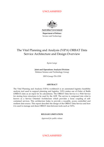 The Vital Planning And Analysis (ViPA) ORBAT Data