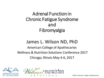 Adrenal Function In Chronic Fatigue Syndrome And Fibromyalgia