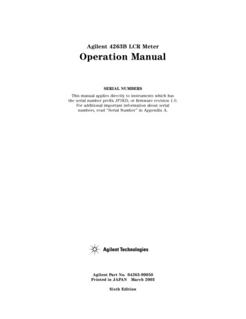 Agilent 4263B LCR Meter Operation Manual - Iowa State University