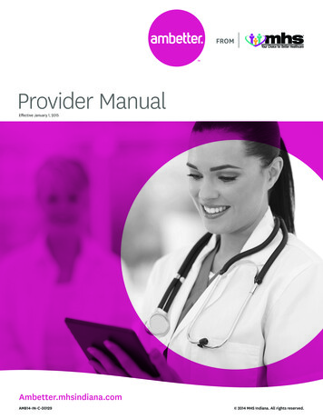 Provider Manual - Ambetter From MHS Indiana