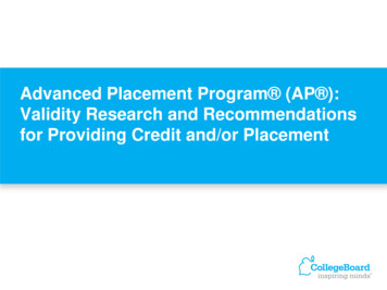 Advanced Placement Program (AP ): Validity Research And .
