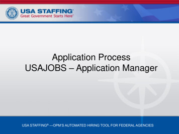 Application Process USAJOBS Application Manager