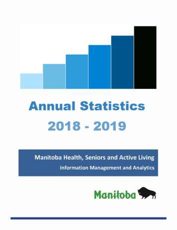 Annual Statistics 2018-2019 - Province Of Manitoba
