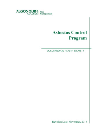 Asbestos Control Program - Algonquin College