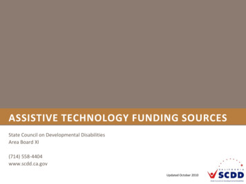 ASSISTIVE TECHNOLOGY FUNDING SOURCES - California