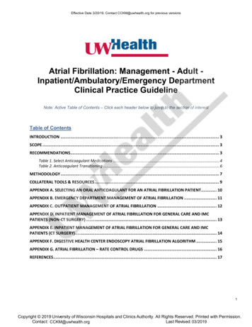 Atrial Fibrillation Management - Adult - IP AMB-ED - UW Health