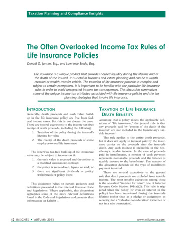 The Often Overlooked Income Tax Rules Of Life Insurance Policies