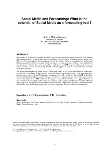 Social Media And Forecasting: What Is The Potential Of Social Media As .
