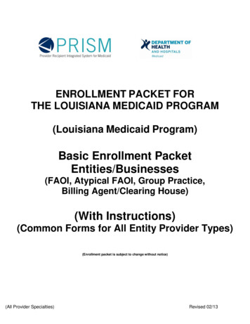 Basic Enrollment Packet Entities/Businesses