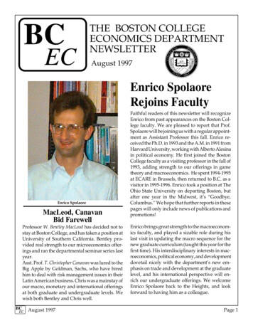 Bc The Boston College Economics Department Ec Newsletter