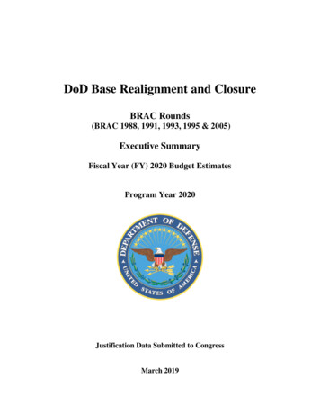DoD Base Realignment And Closure - U.S. Department Of Defense