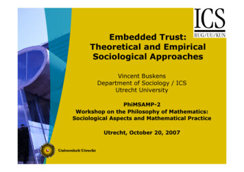 Embedded Trust: Theoretical And Empirical Sociological . - Uni-bonn.de