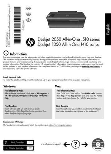 Deskjet 2050 All-in-One J510 Series Deskjet 1050 All-in-One J410 . - HP