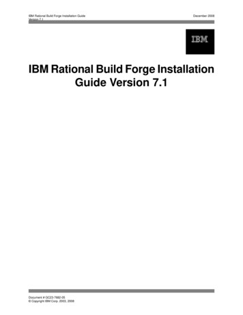 IBM Rational Build Forge Installation Guide Version 7 - Jazz 