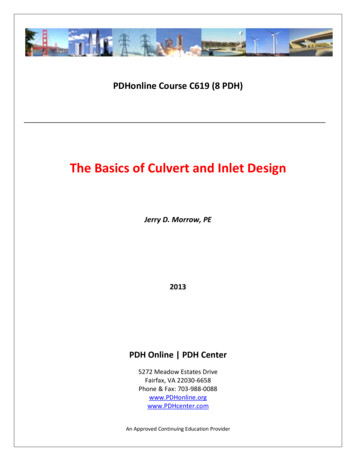 The Basics Of Culvert And Inlet Design - PDHonline 