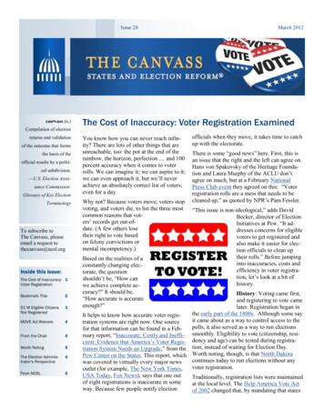 The Cost Of Inaccuracy: Voter Registration Examined