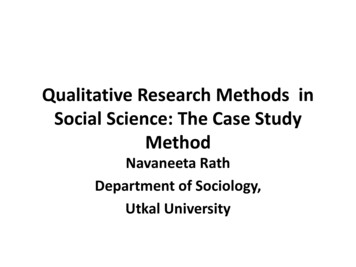 Qualitative Research In Social Science: Case Study