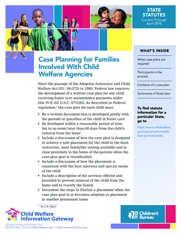 Case Planning For Families Involved With Child Welfare Agencies